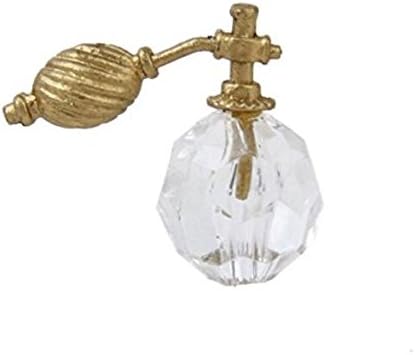 Anndeeson Mini Vintage Perfume Bottle with Golden Atomizer Dollhouse Props