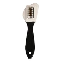 Hli-SHJHsmu Durable Black S Shape Boot Shoes Cleaner 3 Side Shoe Cleaning Brush Multi-Function Suede Cleaning Care Brush
