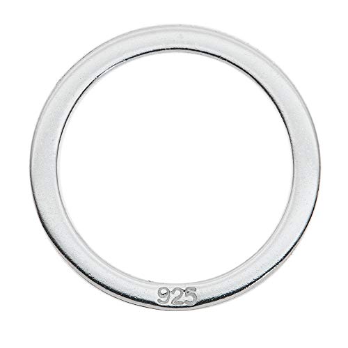 2 pcs .925 Sterling Silver Jump Ring Round Hoop Link Pendant Earring Connector 15mm X 0.6mm
