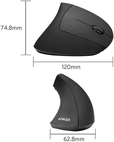 Anker 2.4G Wireless Vertikale Ergonomische Optische Maus Vertical Ergonomic Optical Maus Kabellos für Windows und Mac OS, USB, 800/1200/1600 DPI, 5 Tasten 3