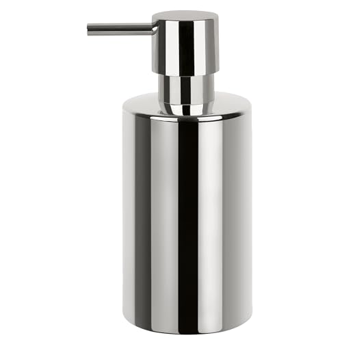Spirella soap dispenser tube | with pump | liquid soap dispenser | porcelain | 300 ml | long-lasting and robust | silver | 7.0 x 7.0 x 16.0 cm