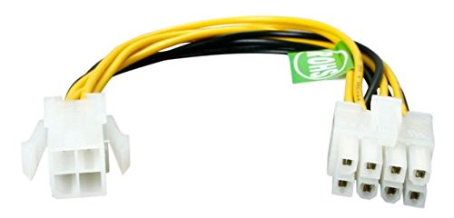 Athena Power P4EPS8 4-Pin P4 to 8-Pin EPS-12V Power Adapter 12 Volt Converter