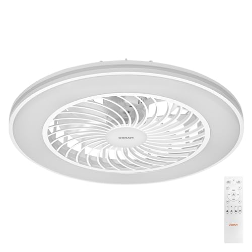 Osram Bayamo LED Ceiling Fan 590 mm, 58 W, 2530 Lumens, CCT 3000-6500 K, RGB, 110 Degree Beam Angle, 1935 m³/h Airflow, 50,000 Hour Lifetime, Dimmable, Remote Control