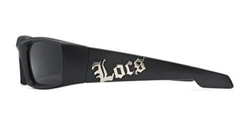 LOCS Square Massive Gangster Shades Mens Bad Boy Sunglasses - Black