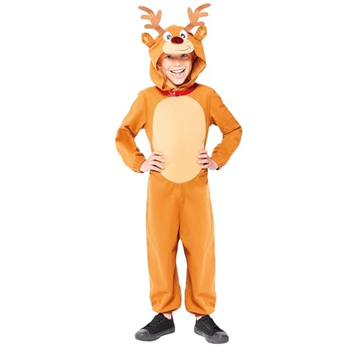 amscan Reindeer Jumpsuit Costume (2-3 Years, Unisex, Christmas)