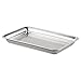 mDesign Small Metal Men and Women Storage Organizer Trays for Bathroom Vanity Countertops, Tabletop, for Makeup Brushes, Cosmetics Accessories - Brushed Stainless Steel