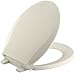 KOHLER K-4639-47 Cachet Round, Grip-Tight Bumpers, Quiet-Close, Quick-Attach Hardware, No Slam Toilet Seat, Almond
