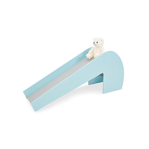Pinolino Indoor-Rutsche Lotta aus Holz, Belastbarkeit 60 kg, mit 2 Augenaufklebern, für Kinder ab 3 Jahren, Mint/grau