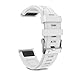 NotoCity Compatible with Fenix 5S Plus Band Silicone Sport Watch Bands for Fenix 5S/Fenix 7S/Fenix 6S/Fenix 6S Pro/D2 Delta S Smartwatch-Silver Buckle(White)