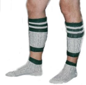 Dirndl Trachten Haus 2 Piece Long Embroidered German Lederhosen Wool Socks Cream/Green