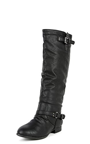 Top Moda Women's COCO 1 Knee High Riding Boot,8.5 B(M) US,Premium Black