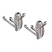 Kes A5060-2-P2 All Metel Swing Arm Triple Hook Wall Mount Brushed Nickel, 2 Pack