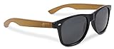 Bamboo Sunglasses - 100% Polarized wooden shades for Men & women from the "50/50" collection! (Natural, Black)