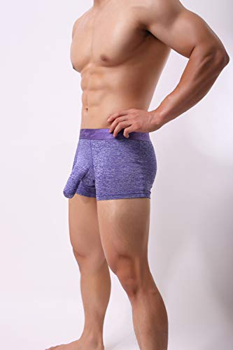 KAMUON Men's Sexy Separate Pouch Boxer Brief Underwear Sheath Prevent Friction (US M = Asian Tag L : Waist 32"-34", 5 Pack-Mix Colors)