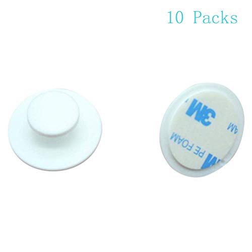10 Pcs Self-Stick Drawer Knobs Pull Handle 3M Cabinet Knobs Drawer Auxiliary Pulls Handle Helper Kitchen Sliding Door Window Wardrobe Handle Sticker Cupboard Knobs (White)