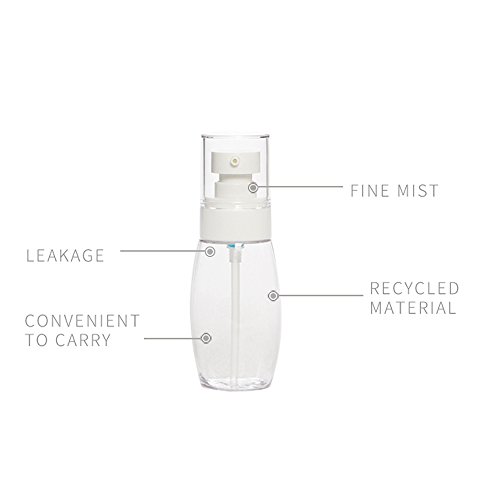 Layboo Airless Fine Mist Spray Bottles Refillable Travel Containers Water Mister Clear Plastic Atomizer for Cosmetic Makeup Skincare water (60ml+30ml, pink)