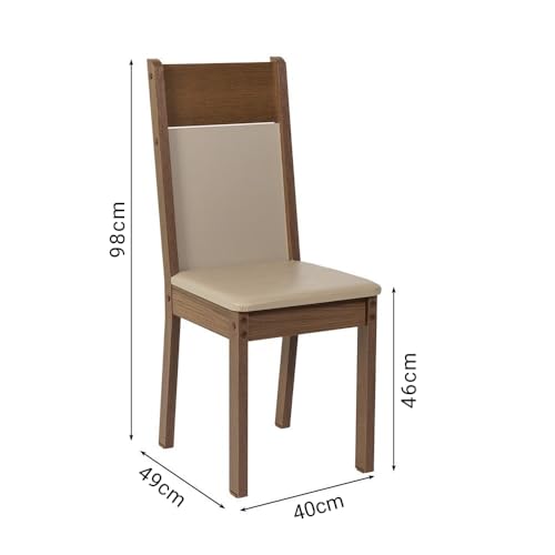 Madesa Kit con 6 Sillas de Comedor 4280 - Marrón/Crema/Beige