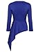 SE MIU Women O-Neck 3 4 Sleeve Solid Slim Fit Asymmetrical Peplum Top