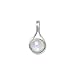 Round Rainbow Moonstone Petite Sterling Silver Slide, Pendant Only