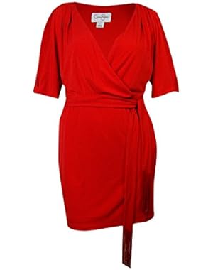Jessica Simpson Women's 3/4 Sleeve Dolman Wrap Dress with Self Tie
