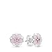 PANDORA Magnolia Bloom Stud Earrings, Sterling Silver, Pale Cerise Enamel & Pink Cubic Zirconia, One Size