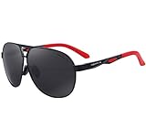 MERRY'S Men Classic Brand HD polarized Sunglasses Aluminum Driving Sun glasses S8611 (Black, 62)