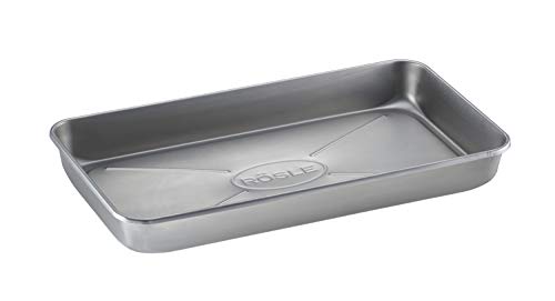 Roesle Barbecue universal bowl PRO, stainless steel bowl with high rim for marinating, serving or as a drip tray for gas and charcoal grills, stainless steel 18/10, dishwasher safe.