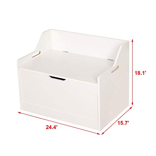 Wooden Toy Chest, Sturdy Wooden Chest - Board Outdoor Storage Box for Patio Furniture Cushions, Deluxe Toy Box, 24.4 x 15.7 x 18.1 inches (62x40x46cm) - Thumbnail 3