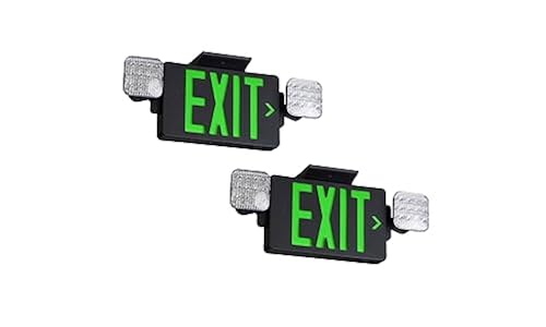 TANLUX Black Housing Exit Sign With Emergency Lights, LED - View #3