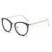 Amomoma Round Blue Light Blocking Glasses Computer Glasses Eyewear Frame AM5001, Black Frame/Clear Lens