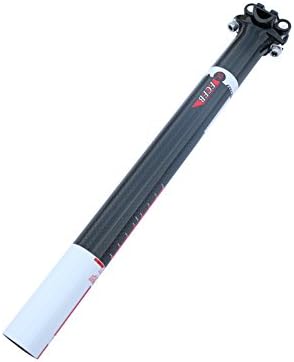 FCFB white red 0mm offest seat post 3k full carbon seat post mountain bike road bike seatpost 27.2/30.8/31.6*350/400/450mm (27.2*400mm)