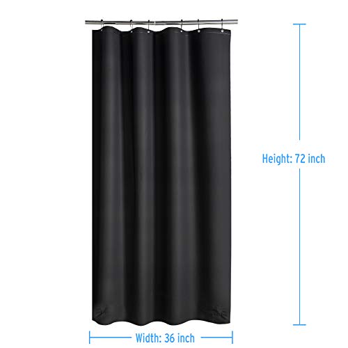 1 Amazer+Waterproof+Bathroom+Curtains+Odor+Black