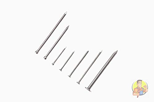 ASSORTED HARDWARE NAIL KIT, includes Picture Hanging Nails, Finish, Wire, Brad and Common Use. This Kit comes in an Organized Plastic Box and has 550 Heavy Duty Durable Nails.