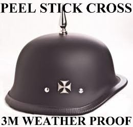 2 Motorcycle Helmet Peel and Stick on Metal Crosses Full Weather Rust and Fade Proof Usa Made Helmet and Spike Not Included but 2 Crosses Are
