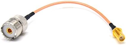 Padarsey Handheld Antenna Cable for UHF Base and Mobile Antennas - SMA Female to UHF SO-239 Female Connectors 6''