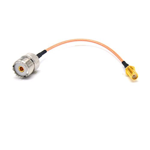 Padarsey Handheld Antenna Cable for UHF Base and Mobile Antennas - SMA Female to UHF SO-239 Female Connectors 6''