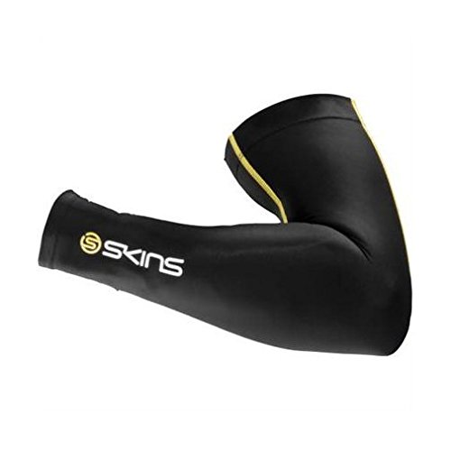 SKINS Men's Essentials Compression Sleeves, Black/Yellow, Large