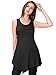 Made By Johnny MBJ WT671 Womens Summer Sleeveless Irregular Handkerchie Hem Loose Tunic Tops Flowy Blouses Shirt M Black