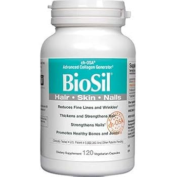 BioSil by Natural Factors, Hair, Skin, Nails, Supports Collagen Production to Help Reduce Wrinkles, Vegetarian, 120 Capsules (120 Servings)