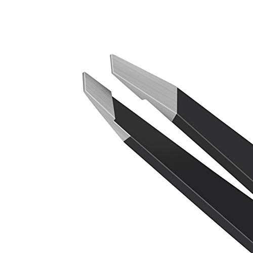 Slant Tweezers, Precision Stainless Steel Slant Tip Tweezers, 3 Pcs Eyebrow Tweezers by HAWATOUR