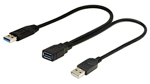 CGTime USB 3.0 Extender Cable USB 3.0 Female to USB 3.0 & USB 2.0 Male Extra Power Data Y Splitter Charger Extension Cable(33CM/13inch)