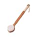 Huluwa Bath Brush Soft Bristle Body Brush with Long Bamboo Handle Non-slip Shower Brush Back Scrubber, High Density Brushes Deep Clean No Hurt, White
