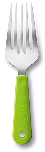 Big Fork, Large Cooking Fork BBQ & Grilling Barbecue Jumbo Utensil Tool Salad and Spaghetti Server with Comfort Grip (Green) - Thumbnail 2