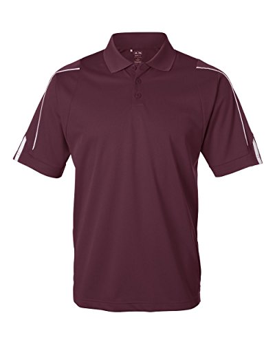 Adidas Men's ClimaLite 3-Stripes Cuff PiquÃ© Polo (Cardinal/White) (2X-Large)