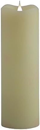 Mandarin Fla-SOL3D-3-9IV Melted 3D Virtual Flame Candle, 9", Off-White