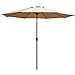 Le Papillon 9 ft Outdoor Patio Umbrella Aluminum Table Market Umbrella Crank Lift Push Button Tilt, Beige
