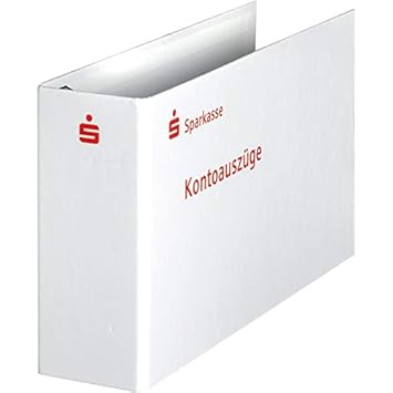 Sparkassen Kontoauszugs-Ordner, DIN lang, Rückenbreite 60 mm, 2-fache Bügelmechanik, rot weiß