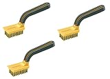 Allway Tools Soft Grip Wide Handle Brass Wire Stripper Brush, 3 Pack