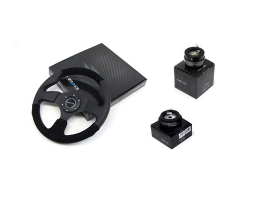 81-96 Mazda RX7 NRG 320MM Steering Wheel + Hub + Quick Release Black Combo