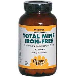 Country Life Target Mins Iron-free Total Mins Multi-mineral Complex, 120-Count